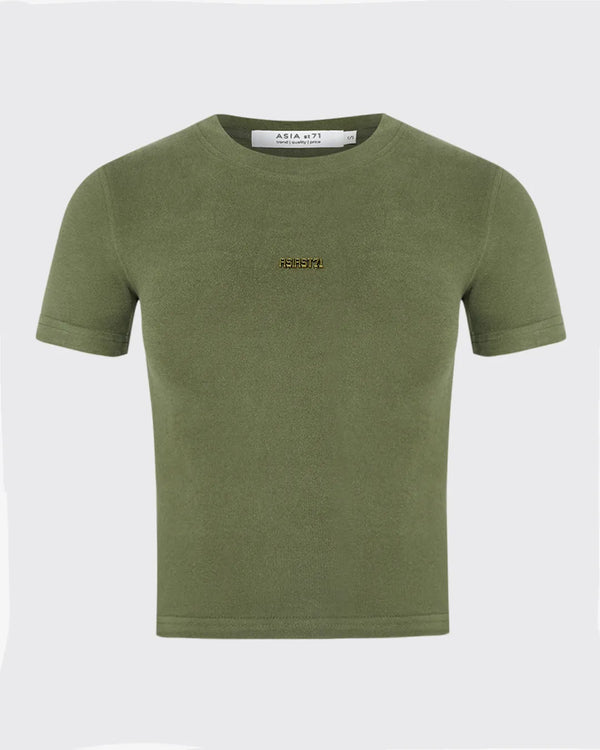 TOP SLIM METAL LOGO WASHED GREEN