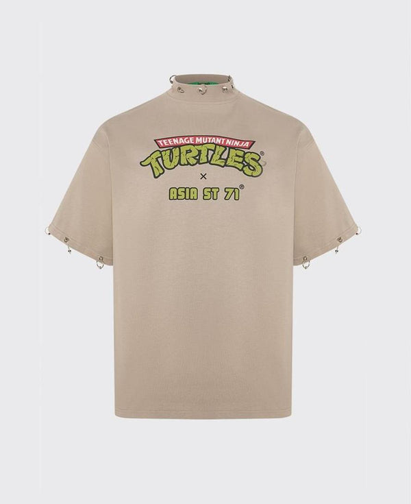 TURTLES T-SHIRT BEBOP & ROCKSTEADY PIERCING BEIGE