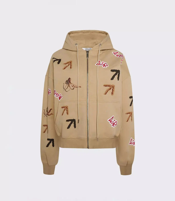 Sweat à capuche zippé Air Arrow 580 g Beige