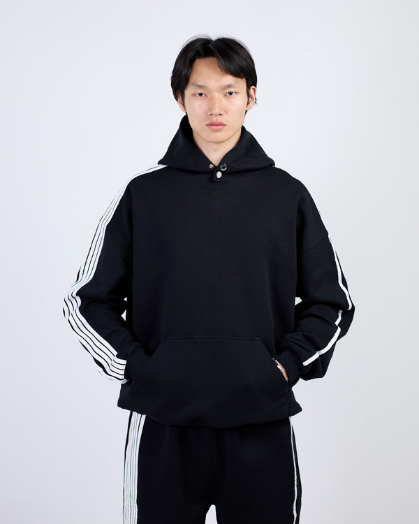Sweat à capuche à rayures 580 g noir