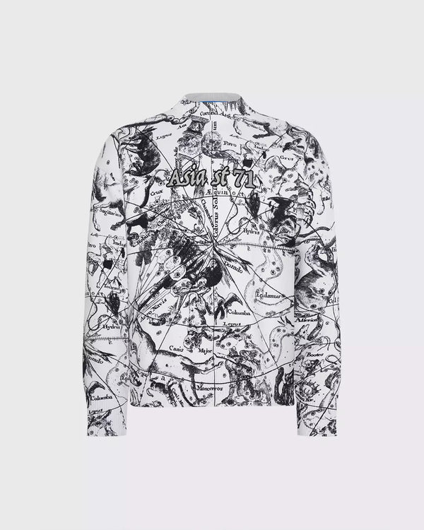 PULL CARTE CÉLESTE BLANC