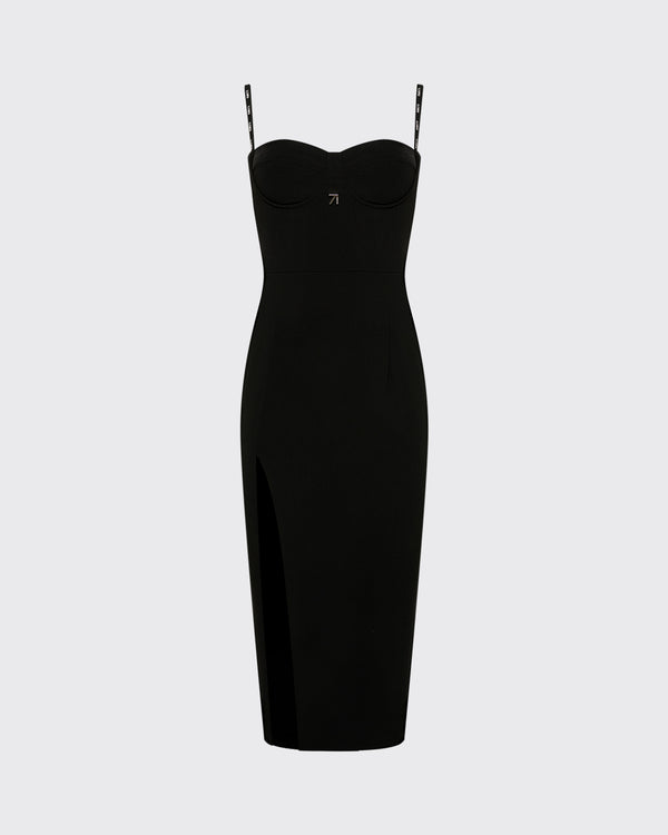 DRESS CORSET MIDI BLACK