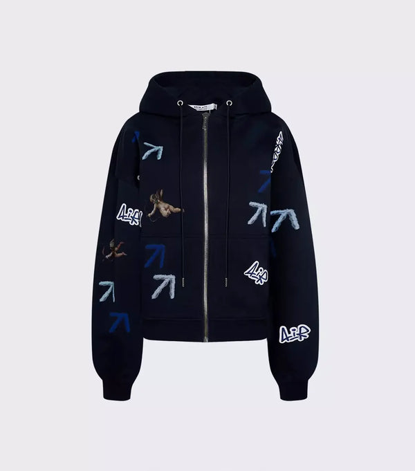 SWEAT À CAPUCHE ZIPPÉ AIR ARROW 580GR BLEU