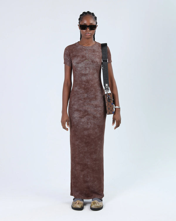 ROBE LONGUE MARRON DÉLAVÉE